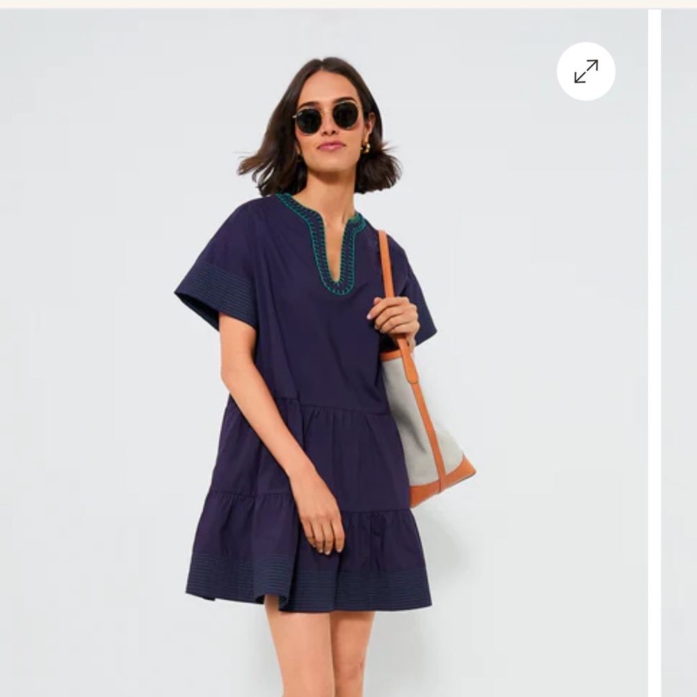 Tuckernuck Kingsley Navy Dress with Green Accents